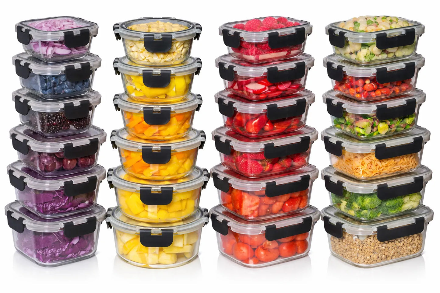 Glass Food Storage Containers Set | BPA-Free & Leak-Proof | Meal Prep, Microwave, Oven, Freezer, Dishwasher Use | Reusable, Stackable, Portable