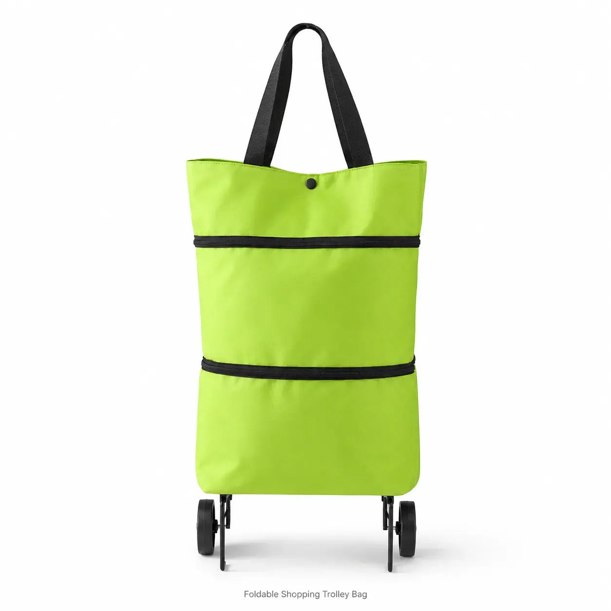 【10inch*18inch】Foldable Shopping Trolley Bag with Wheels, Portable Reusable Grocery Tote, Lightweight Rolling Shopping Cart Bag with Carry Handles for Supermarket, Travel, Laundry and Daily Use