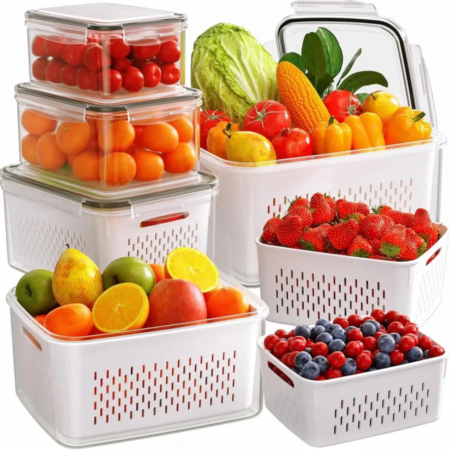 8/12/16 Pack Premium Food Storage Containers - Airtight, Leak-Proof, Microwave, Oven, Freezer and Dishwasher Safe - BPA Free, Stain-Resistant, Easy-Clean Design for Meal Prep and Bento Boxes,Fridge Organizers Stackable Plastic Durable Solid Set Kitchen